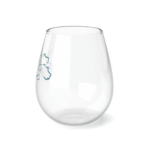 BLUE ZOOMIES Stemless Wine Glass, 11.75oz