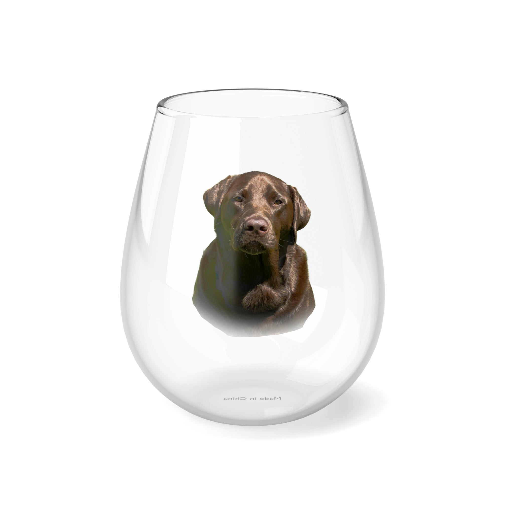 Brown Lab Stemless Wine Glass, 11.75oz