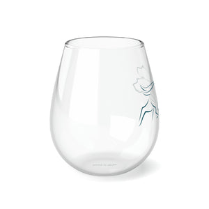 BLUE ZOOMIES Stemless Wine Glass, 11.75oz
