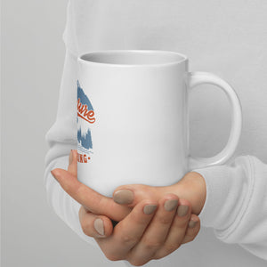Adventure is barking White glossy mug
