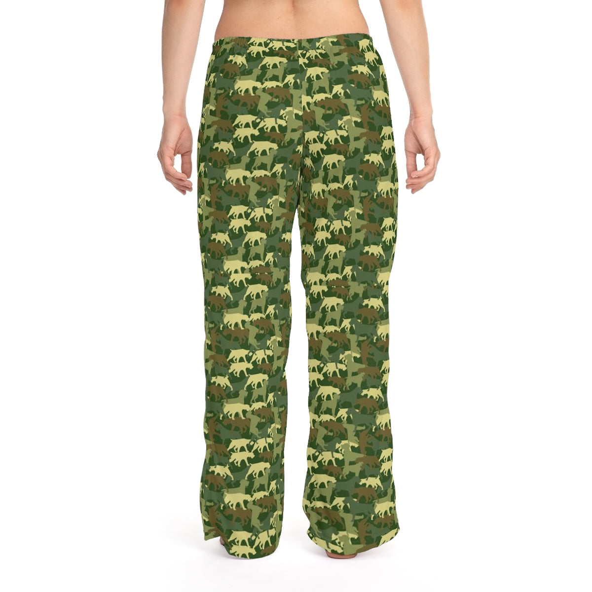 GREEN CAMO Women's Pajama Pants (AOP)