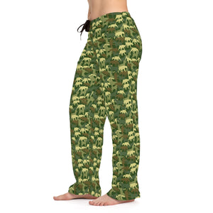 GREEN CAMO Women's Pajama Pants (AOP)