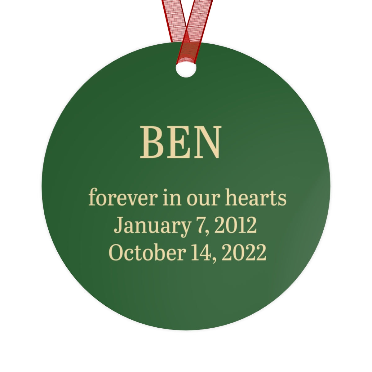 BEN Memorial Metal Ornaments