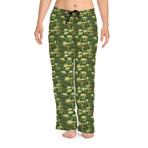 GREEN CAMO Women's Pajama Pants (AOP)