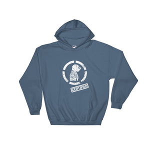 GRU blue hooded sweatshirt