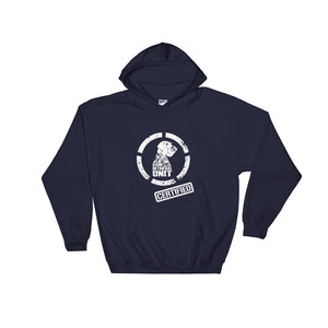GRU blue hooded sweatshirt