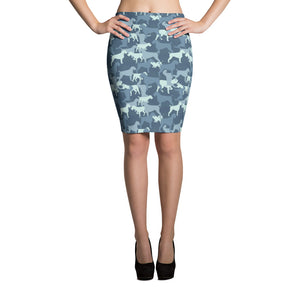 CAMO blue pencil skirt